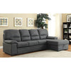 ALCESTER Brown & Gray Sectional w/ Sleeper, Ash