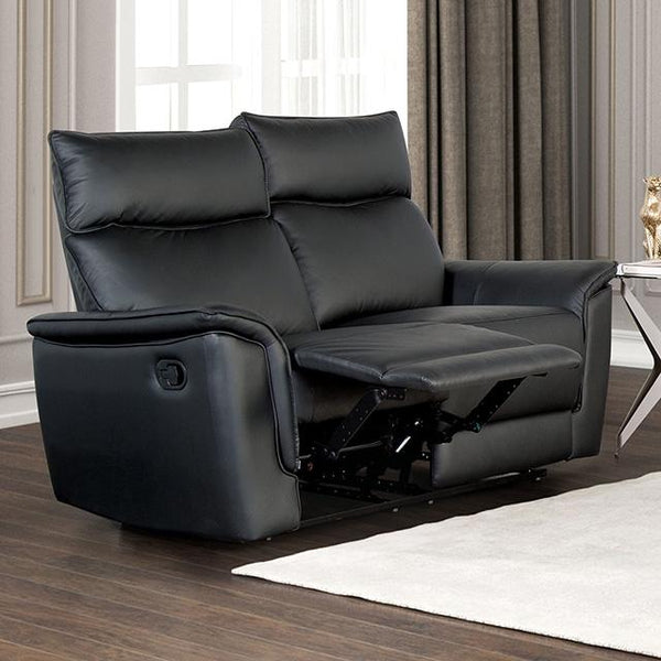 Bienne Loveseat Manual Recliner White & Black