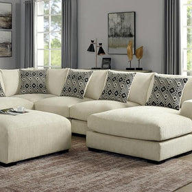 Kaylee U-Sectional w/ Right Chaise + Ottoman