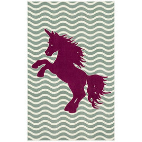 BARON 5' X 8', Area Rug, Horse, Sage Green/Fuchsia