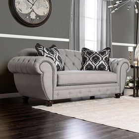 VIVIANA Gray/Black Love Seat, Gray