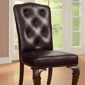 Bellagio Brown Cherry/Pattern Leatherette Side Chair (2/CTN)