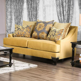 Viscontti Gold/Gray Love Seat, Gold