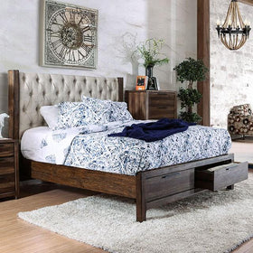 Hutchinson Rustic Natural Tone/Beige Cal.King Bed w/ Drawers