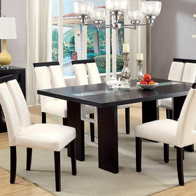 Luminar Black Glass-Insert Dining Table