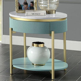 KOBLENZ End Table, Light Teal