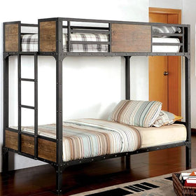 CLAPTON Black Twin/Twin Bunk Bed