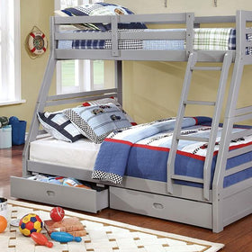 California III Gray Twin/Full Bunk Bed