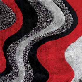 Vancouver Black/Gray/Red 5' X 7' Area Rug