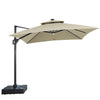 Sano 10 Ft Square Umbrella w/ Double Top w/ LED Light + 37