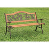 ALBA Antique Oak/Black Patio Wooden Bench