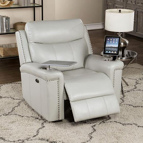 FLORINE Power Glider Recliner, Light Gray