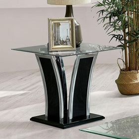 Staten Glossy Black/Chrome End Table