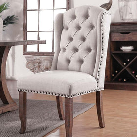 Gianna Rustic Pine/Ivory Wingback Chair (2/CTN)