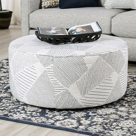 CHANCERY Ottoman, Gray/Navy