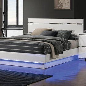 ERLACH Cal.King Bed, White/Chrome