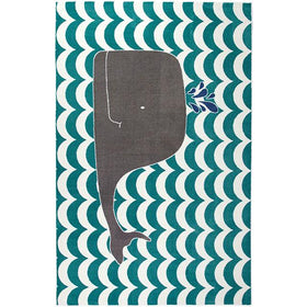 BARON 5' X 8', Area Rug, Whale, Teal/Gray