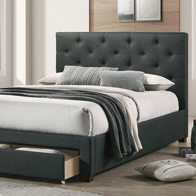 SYBELLA Cal.King Bed, Dark Gray