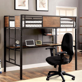 CLAPTON Black Twin Bed w/ Workstation