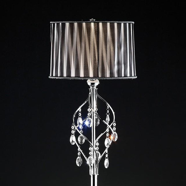 Arya Black/Chrome Floor Lamp, Hanging Crystal image