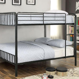 CLEMENT Black Metal Full/Full Bunk Bed