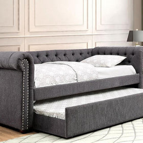 LEANNA Gray Full Daybed w/ Trundle, Gray