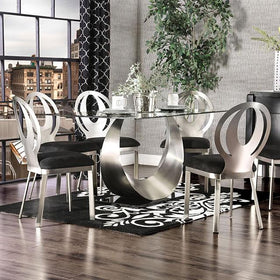 ORLA Silver/Black Dining Table