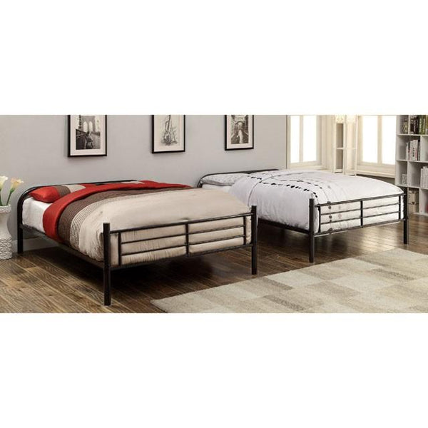 BROCKET Black Metal Full/Full Bunk Bed