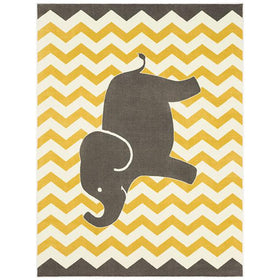 BARON 5' X 8', Area Rug, Elephant, Yellow/Gray