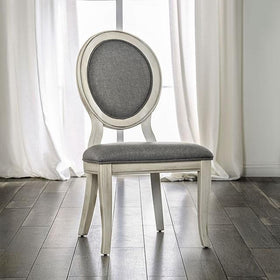 Kathryn Antique White/Gray Side Chair, Antique White (2/CTN)