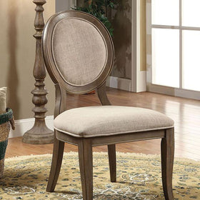 Kathryn Rustic Dark Oak/Beige Side Chair (2/CTN)