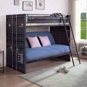 LAFRAY Twin Bunk Bed w/ Futon Base