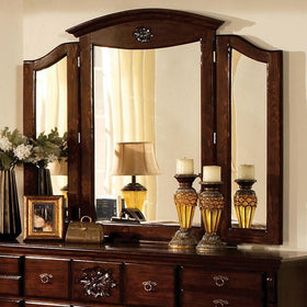 Tuscan II Glossy Dark Pine Tri-Fold Mirror