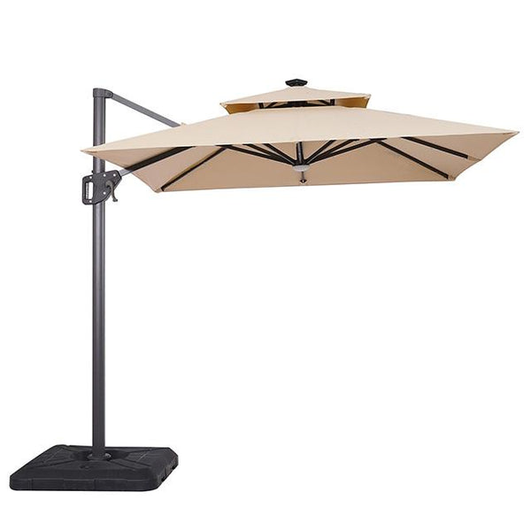 Xico 8 Ft Square Umbrella w/ Double Top w/ LED Light + 37