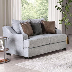 SKYLINE Loveseat, Light Gray/Brown