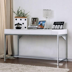 Loke White/Chrome Computer Desk