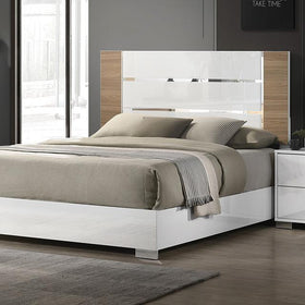 ERLANGEN E.King Bed, White/Natural