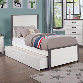 PRIAM Twin Bed, White/Gray