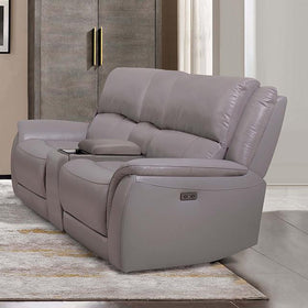 GORGIUS Power Loveseat, Light Gray