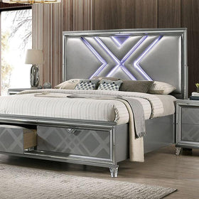 Emmeline 4 & 5 Piece Queen Bedroom Set Gray & White