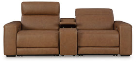 Magic Man Power Reclining Sectional Loveseat with Console