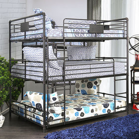 Olga I Sand Black Full/Full/Full Bunk Bed