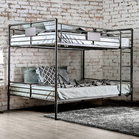 Olga I Antique Black Queen/Queen Bunk Bed