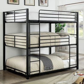 Olga I Sand Black Full Triple Decker Bed