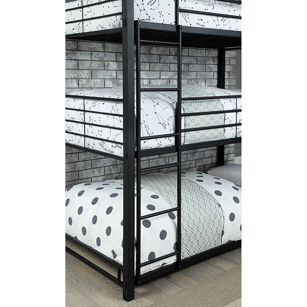 Olga I Sand Black Full Triple Decker Bed