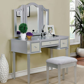 CLARISSE Silver Vanity w/ Stool