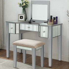 Joyce Silver Vanity w/ Stool