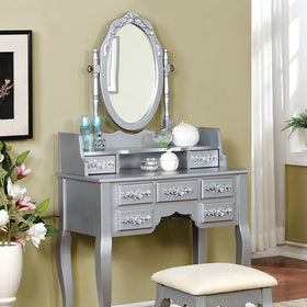 Harriet Silver Vanity w/ Stool