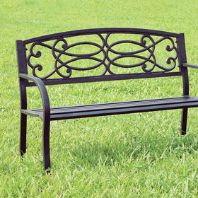 POTTER Black Patio Steel Bench