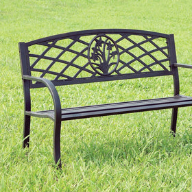 MINOT Black Patio Steel Bench